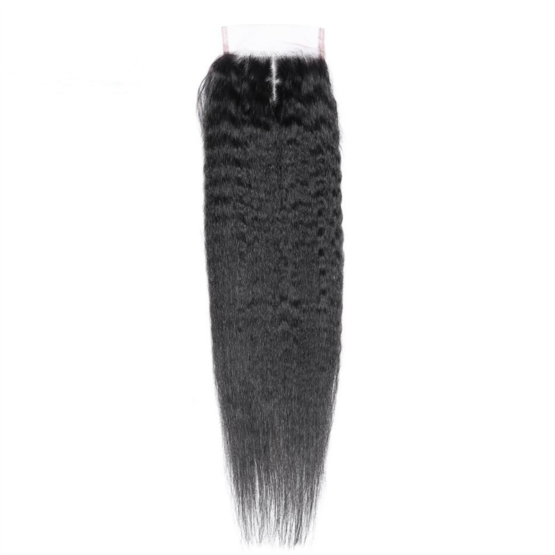 Virgin Hair Natural Kinky Straight 4X4 5x5 6x6 7x7 HD Lace Closure
